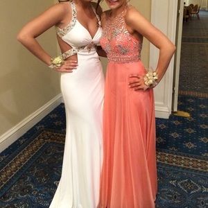 Coral/Peach Prom Dress! size 2 WORN ONCE